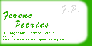 ferenc petrics business card